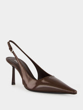 Prada Brown Brushed Leather Slingback Pumps