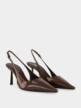 Prada Brown Brushed Leather Slingback Pumps