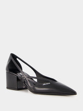 Prada Black Brushed Leather Cut-Out Pumps