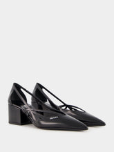 Prada Black Brushed Leather Cut-Out Pumps
