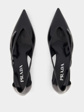 Prada Black Brushed Leather Cut-Out Pumps