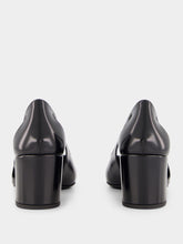 Prada Black Brushed Leather Cut-Out Pumps