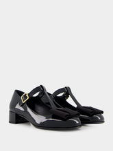 Prada Black Patent Leather Mid-Heel Pumps
