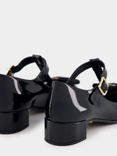 Prada Black Patent Leather Mid-Heel Pumps