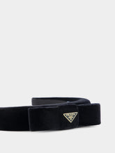Prada Black Velvet Headband with Bow