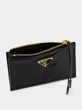 Prada Black Leather Zip Card Holder