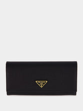 Prada Black Large Saffiano Leather Wallet