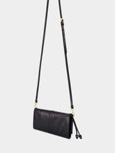 Prada Black Leather Wallet with Shoulder Strap