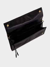 Prada Black Leather Wallet with Shoulder Strap