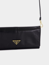 Prada Black Leather Wallet with Shoulder Strap