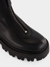 Prada Black Leather Zipper Booties