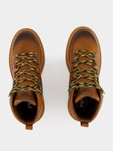 Prada Cognac Leather Laced Booties