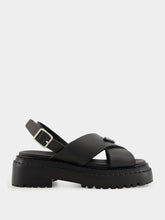 Prada Black Crisscross Rubber Sandals with Logo
