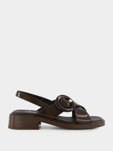 Prada Sienna Brown Brushed Leather Sandals with Buckle