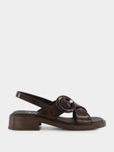 Prada Sienna Brown Brushed Leather Sandals with Buckle