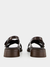 Prada Sienna Brown Brushed Leather Sandals with Buckle