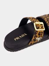 Prada Honey Printed Leather Slides