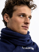 Valentino Garavani Blue Embroidered Knit Scarf