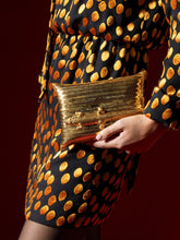Begüm Khan Gold-Plated Crocodile Evening Clutch