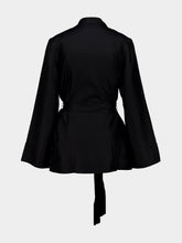 Paula Flight Black Silk Twill Kimono