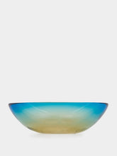 All Origine Iridescent Blue and Amber Glass Ashtray
