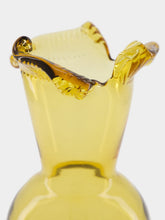 All Origine Amber Yellow Ruffled Glass Vase