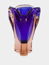 All Origine Purple and Amber Sculptural Glass Vase