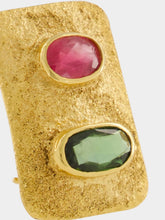 Maria João Bahia Gold Earrings with Tourmaline and Rubellite