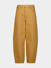 Frame Camel High-Rise Bubble Barrel Jeans