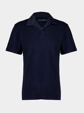 Frescobol Carioca Navy Blue Terry Cotton Polo