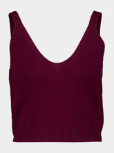 Lisa Yang Deep Plum Violia Cashmere Crop Top