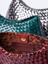Dragon Diffusion Comporta Bruciato Woven Leather Clutch