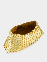 Dragon Diffusion Comporta Gold Woven Leather Clutch