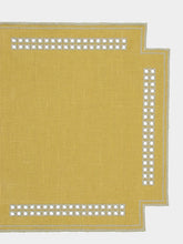 Borgo Delle Tovaglie Erica Linen Placemat in Curry and Mastice