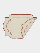 Borgo Delle Tovaglie Adele Linen Placemat in Sea Salt and Terracotta