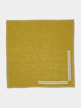 Borgo Delle Tovaglie Erica Linen Napkin in Curry and Mastice