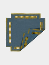 Borgo Delle Tovaglie Erica Linen Placemat in Deep Blue and Curry