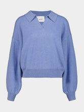 Lisa Yang Cloud Blue Katriel Cashmere Polo Sweater
