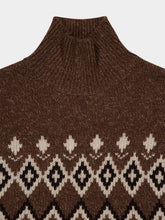 Lisa Yang Dark Cocoa Gudrun Cashmere Jacquard Jumper