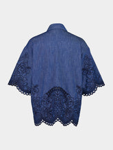 Zimmermann Railway Blue Coco Embroidered Denim Shirt