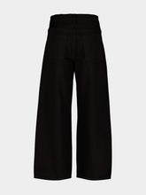 Frame Black Cotton Bow Crop Wide-Leg Jeans