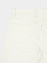 Frame Natural White Bow Crop Wide-Leg Jeans