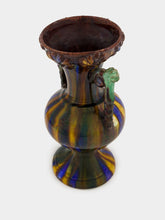 All Origine Fat Lava Ceramic Vase in Brown Yellow and Blue