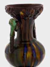 All Origine Fat Lava Ceramic Vase in Brown Yellow and Blue