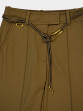 Zimmermann Olive Green Crush Tailored Wide Flare Pants