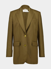 Zimmermann Olive Green Crush Single Breasted Jacket