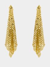 Rabanne Gold Pixel Mesh Drop Earrings