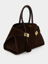 Ferragamo Brown Suede Hug Small Top Handle Bag