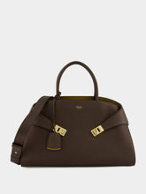 Ferragamo Hug Brown Grainy Leather Medium Handbag