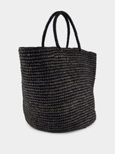 Sensi Studio Black Straw Maxi Tote